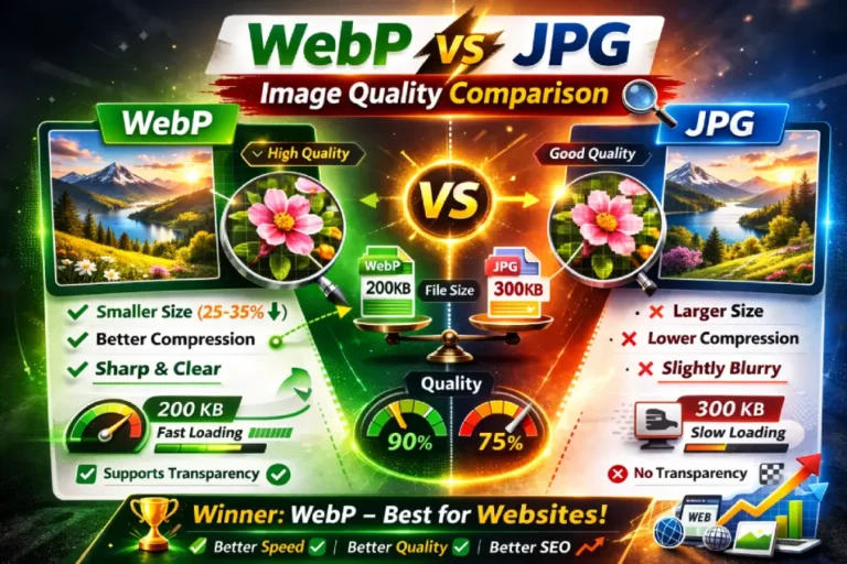 WebP vs JPG image quality comparison showing clarity, compression, and visual differences