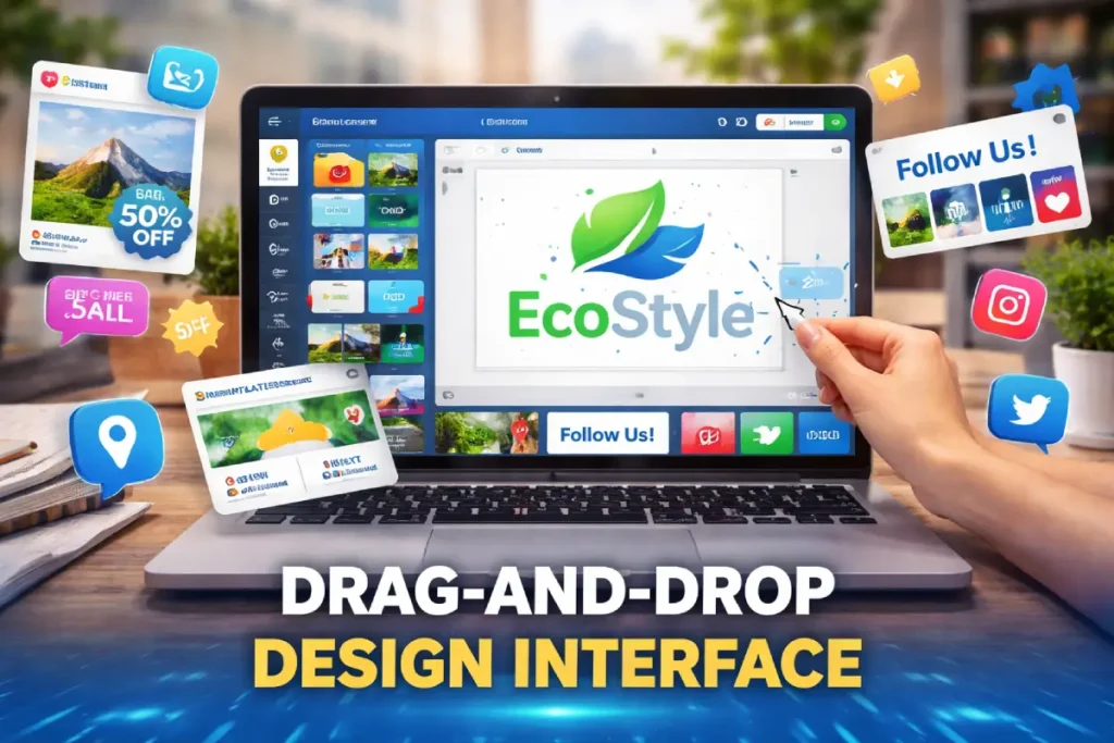 AI tools for small businesses interface showing website builder and marketing automation features